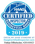 HAAG Certified Inspector for residential roofs 2019 logo
